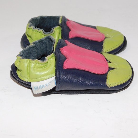 Robeez Girls 0-6 Months Soft Sole Tulip Shoe - Picture 2 of 5
